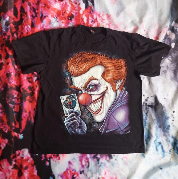 Clown Joker T-shirt Front & Back Graphic - Picture 1 of 5